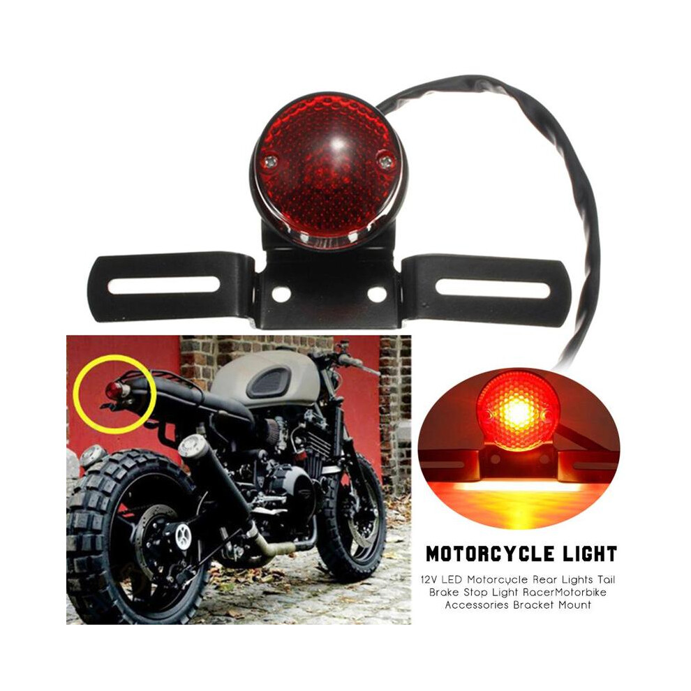Maxpower New 12V Halogen Moto Rear S Motorcycle Tail Brake Stop Cafe Racer For Chopper Bobber Motorbike Accessories Light