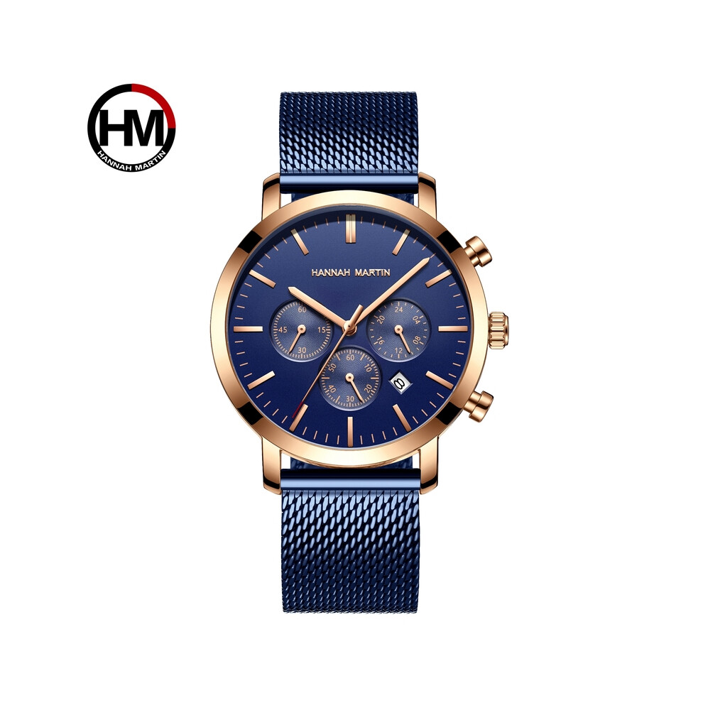 (1093-L) Montres pour hommes Top Fashion Multifonction Petit cadran en acier inoxydable Mesh Business Montres étanches Relogio