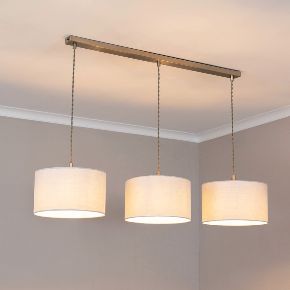 ValueLights Shaw Diner Bar 3 Drop Chrome Adjustable Ceiling Light