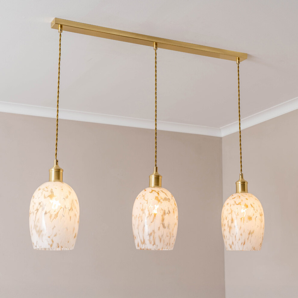 ValueLights India Confetti Glass Gold 3 Drop Bar Diner Ceiling Light