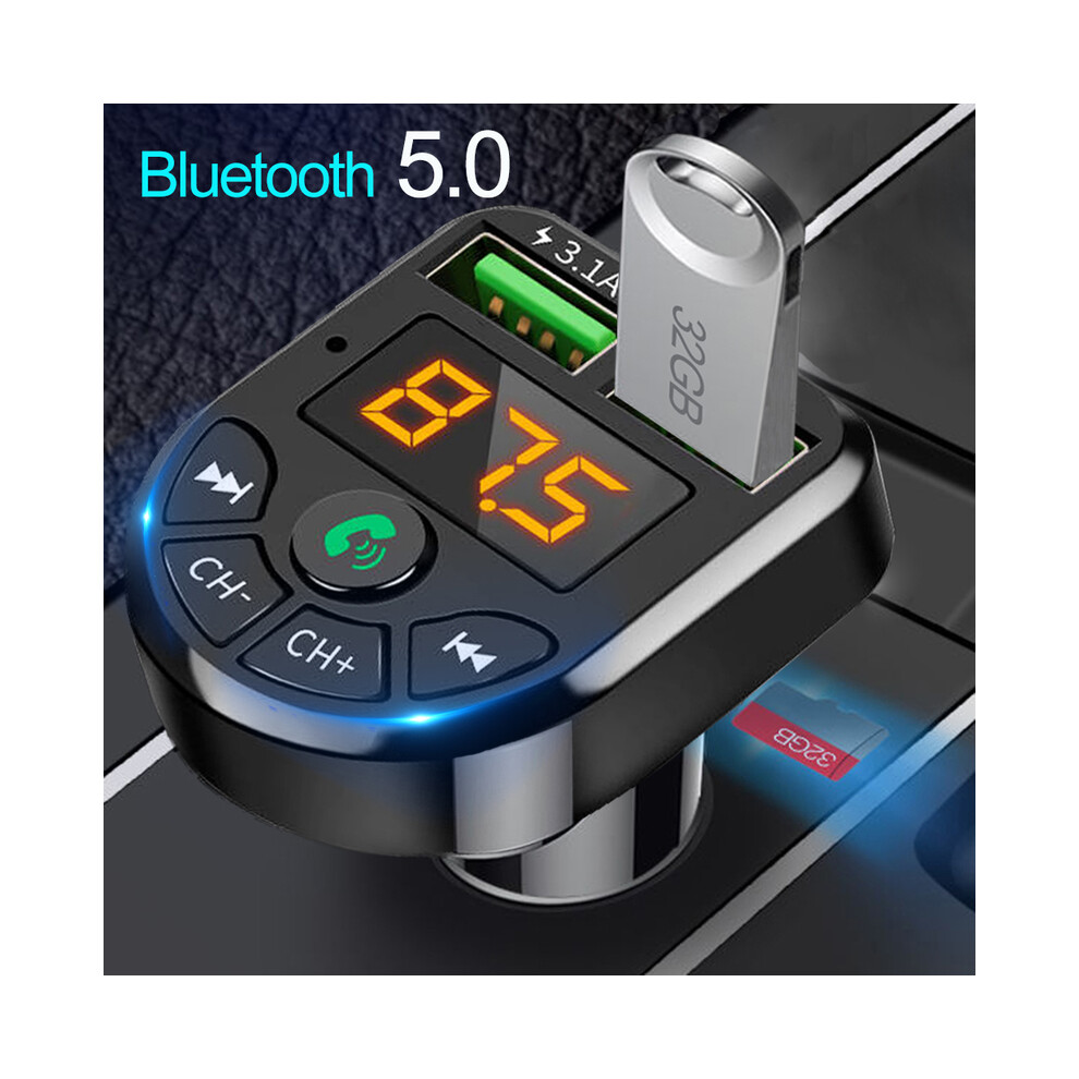 Bluetooth 5.0 Mp3 Player Wireless Audio Receiver Dual Usb 3.1A Fast Charger Car Electronics Car Mp3 Player 9190758852127