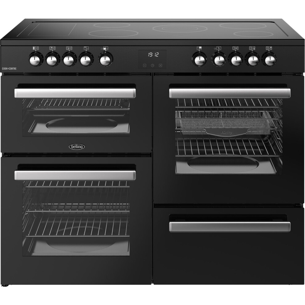 Belling Cookcentre 110E 110Cm Electric Range Cooker With Ceramic Hob – Black – A/A Rated