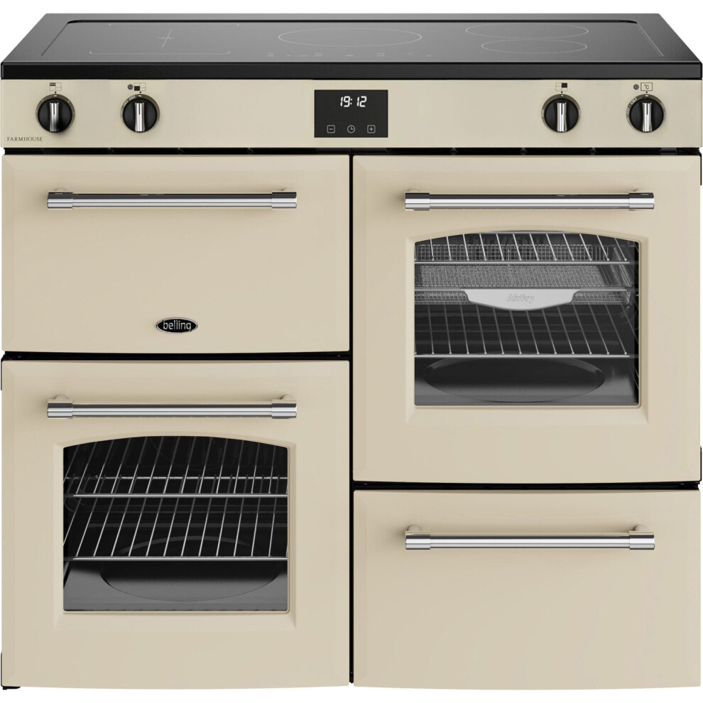 Belling Farmhouse 100Ei 100cm Electric Range Cooker with Induction Hob – Cream – A/A Rated