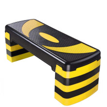 (Yellow, 5 Level) Fitness Stepper Adjustable Height Aerobic Step 3 & 5 Level Options