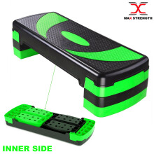 (Green, 3 Level) Fitness Stepper Adjustable Height Aerobic Step 3 & 5 Level Options