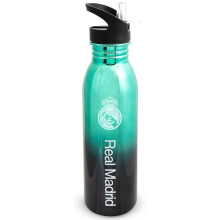 Real Madrid FC UV Metallic Drinks Bottle TM-05869, 700ml Stainless Steel with White Crest, Screw Top Lid