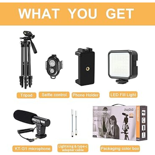Vlogging Kit,YouTube Starter Kit,Vlogging Kit for iPhone/Androidphone 1