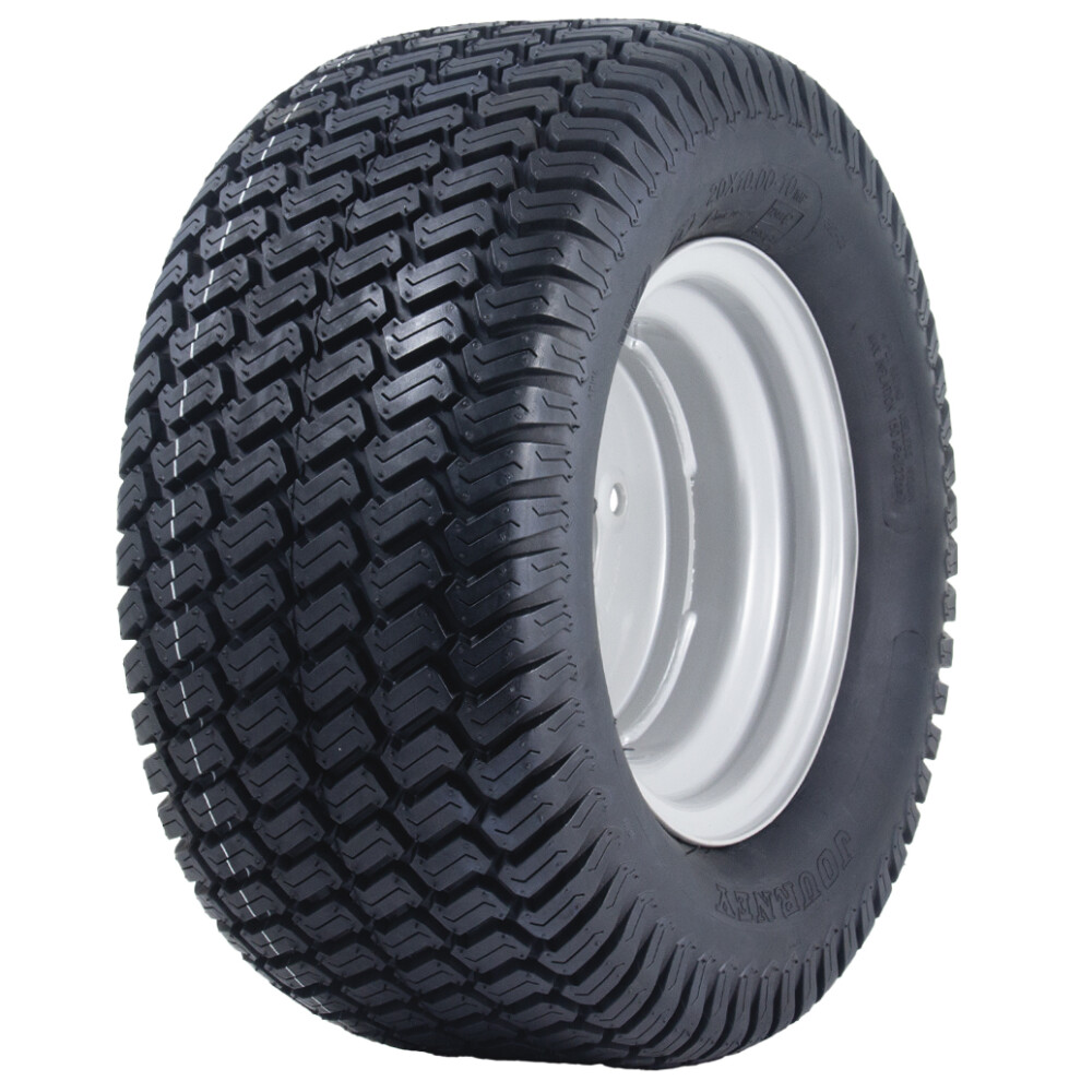 Parnells 20X10.00-10 Lawnmower Wheel & Rim 4Ply Grass Tyre P332 Road Legal 4 Inch Pcd Rim