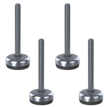 Edelstahl-Nivellierfuß M12x100 50mm Basis & Anti-Vibrations-Pad 1600kg - Set von 4