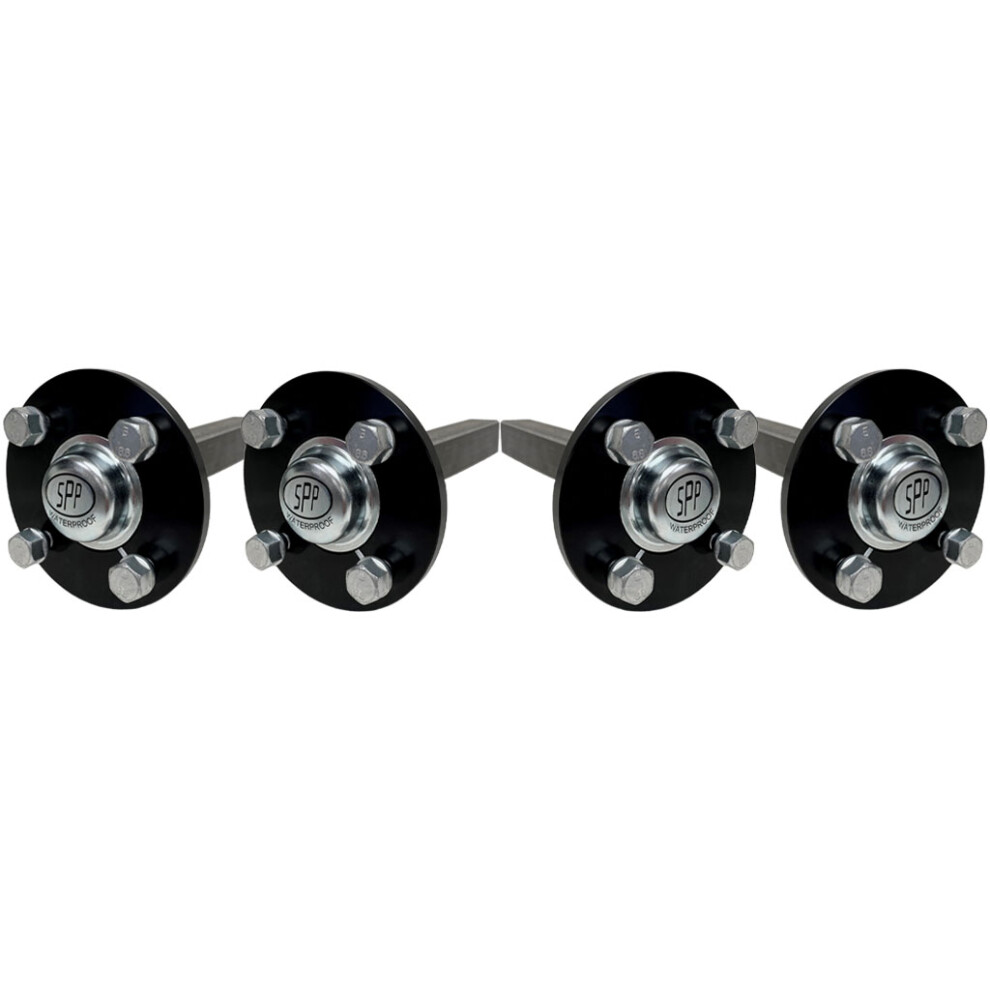 Hub & stub axles for ATV trailer 4 stud 100mm PCD 35x35mm high speed - set of 4.-image-OPC-P5K8FN5-NEW