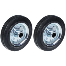 Rueda de goma maciza de 160 mm centro de acero 150 kg cada una Ruedas de camión de 6" - juego de 2