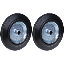 280mm 11" schwarzes Gummirad mit gepresstem Stahlkern 220kg - 2er Set