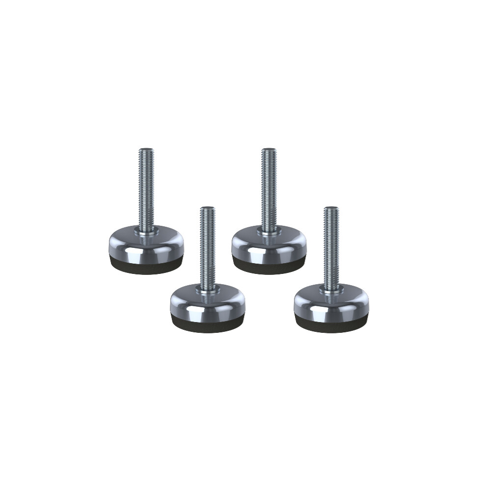 Stainless Levelling Foot 10X50x50mm Base And Anti-Vibration Pad 350Kg-Set Of 4 5056116816719