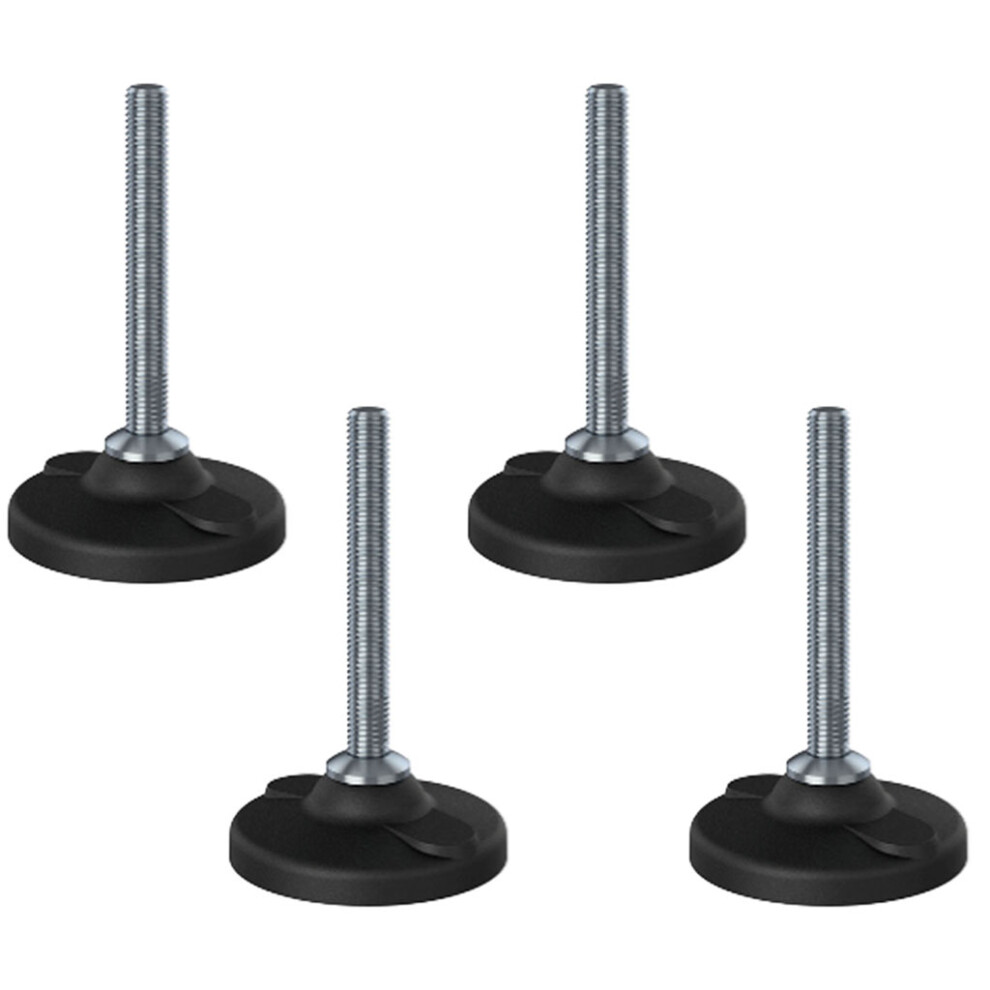 Stainless Levelling Foot M12x100 80Mm Plastic Base With Holes 4000Kg - Set Of 4 5056116816665