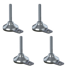 Pie nivelador inoxidable base 12x70x65mm y almohadilla antivibración 900kg-Juego de 4