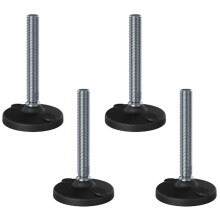 Piede livellatore inossidabile M20x150 Base in plastica da 100 mm con fori 6000 kg - Set di 4