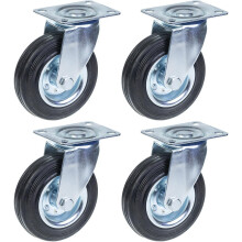 125mm 5" Gummireifen, drehbar, starke 480kg Tragfähigkeit, 4er Set
