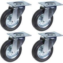 160mm 6" Gummireifen, schwenkbar, starke 600kg Tragfähigkeit, 4er Set
