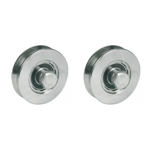 140 mm V-groefwiel met 2 kogellagers - Set van 2