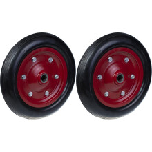 Roda de 350mm 14" pneu de borracha centro de aço prensado 25mm forte 700kg, conjunto de 2