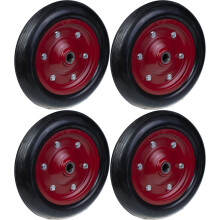 Roda de 350mm 14" pneu de borracha centro de aço prensado 25mm forte 1400kg, conjunto de 4