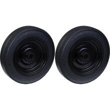 Roue 350 mm avec pneu en caoutchouc, moyeu 31,8 mm, centre en acier pressé, capacité 400 kg/roue (800 kg/pair) - jeu de 2