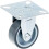 50mm fixed castor with grey TPR-rubber on polypropylene centre wheel 1
