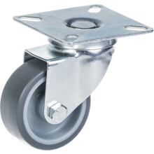 50mm Lenkrolle mit grauem TPR Gummi auf Polypropylen Mittelrad