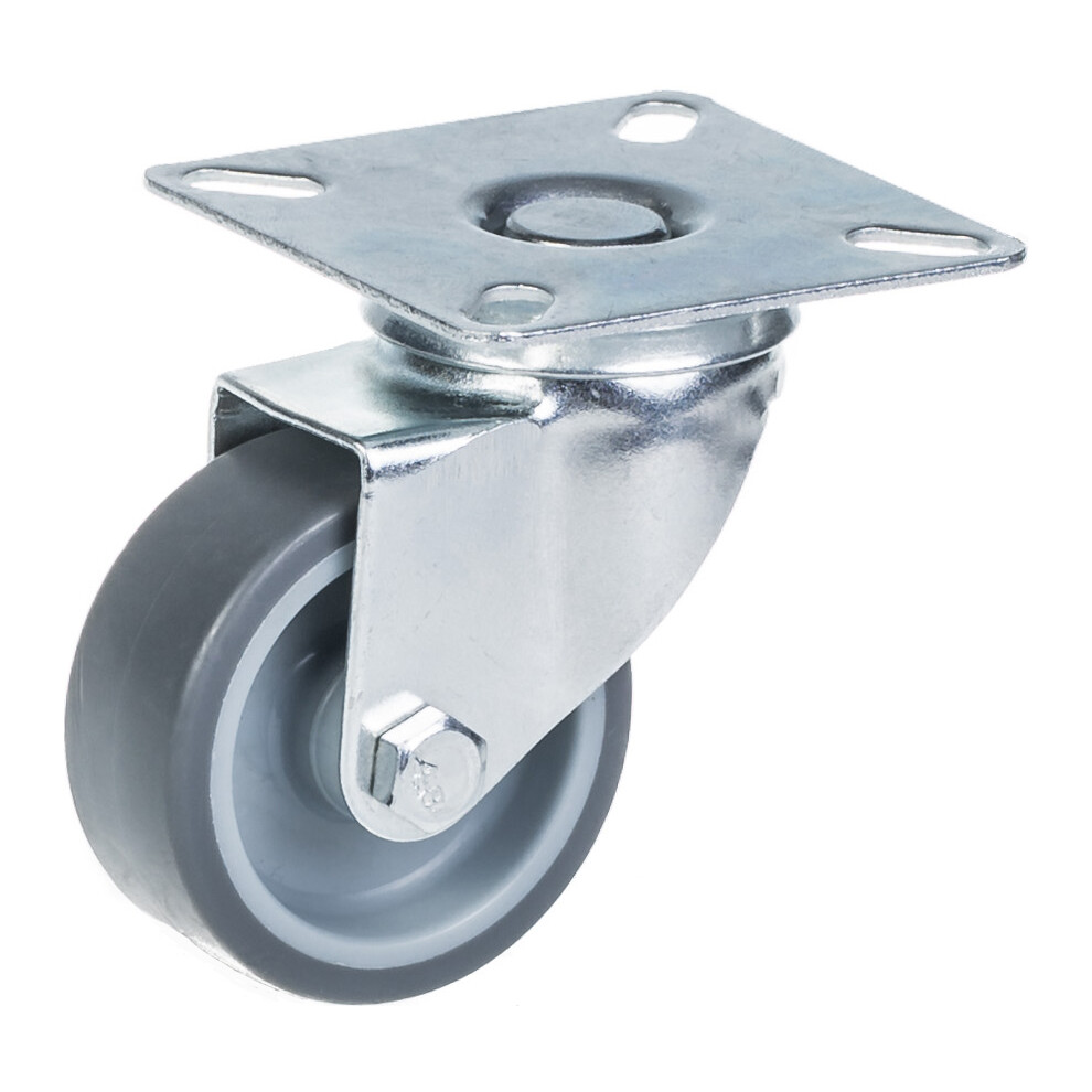 50Mm Swivel Castor With Grey Tpr-Rubber On Polypropylene Centre Wheel 5056116820082
