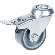 50 mm 2" Rolle grau gummibereift, drehbar mit Bremse, 40 kg Tragkraft