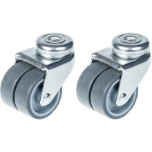 50mm 2" Zwillingsrolle grau Gummi drehbar 140kg Kapazität, Satz von 2