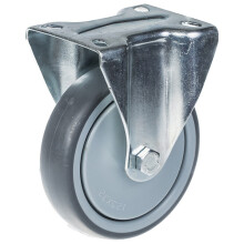 125mm 5" Rolle grauer Gummireifen feststehend stark 130kg Kapazität