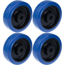 160 mm 6" Rad blauem Gummi mit Nylon Zentrum rostfreiem Lager 1400 kg, Satz von 4