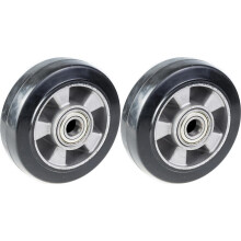 152mm 6" Rad aus schwarzem Gummi mit Aluminiumkern 660kg Tragfähigkeit, 2er Set