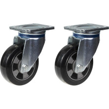 Ruedas giratorias de caucho negro de 152 mm y 6" con capacidad para 660 kg, juego de 2
