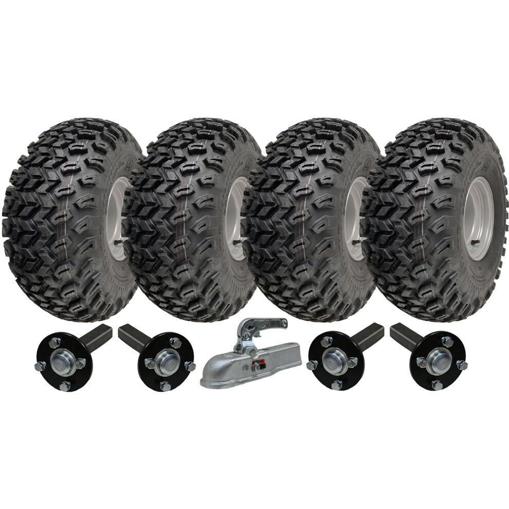 22x11.00-8 Twin Axle Utility ATV Quad Trailer Kit Wheels Axles & Hitch 1800kgs