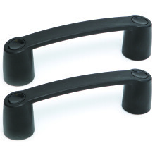 Kunststoff-Brückengriffe 146mm Verstärktes Nylon Matt Schwarz Glatte Bohrung (2er Set)