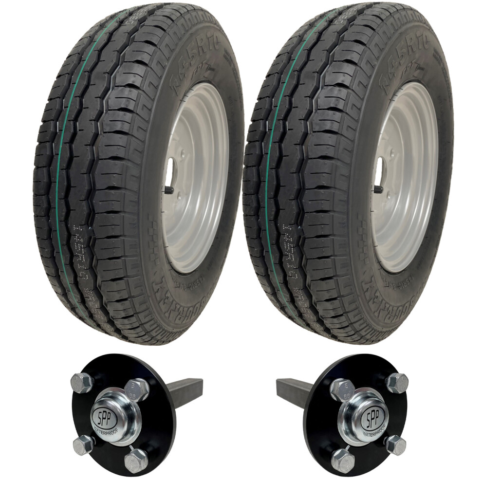 145R10 High speed trailer kit 145r10 road legal wheels hub & stub axle