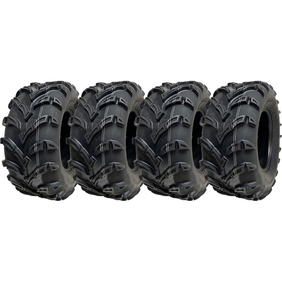 Parnells 25X10.00-12 Atv Quad Tyres 6Ply Wanda P377 E-Marked Road Legal 50J (Set Of 4)