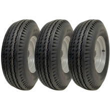 Neumático y rueda de remolque 5.00x10 4 tacos 100mm PCD 72N Capacidad de carga 355kg (Juego de 3)