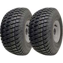 15x6.00-6 Ruedas para cortacéspedes de hierba Cubo de 65mm, neumático sobre llanta 20mm Rodamientos (Juego de 2)