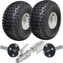 22x11.00-8 Kit de reboque para quadriciclo ATV com rodas Eixos de engate giratório Carga máxima 310kgs