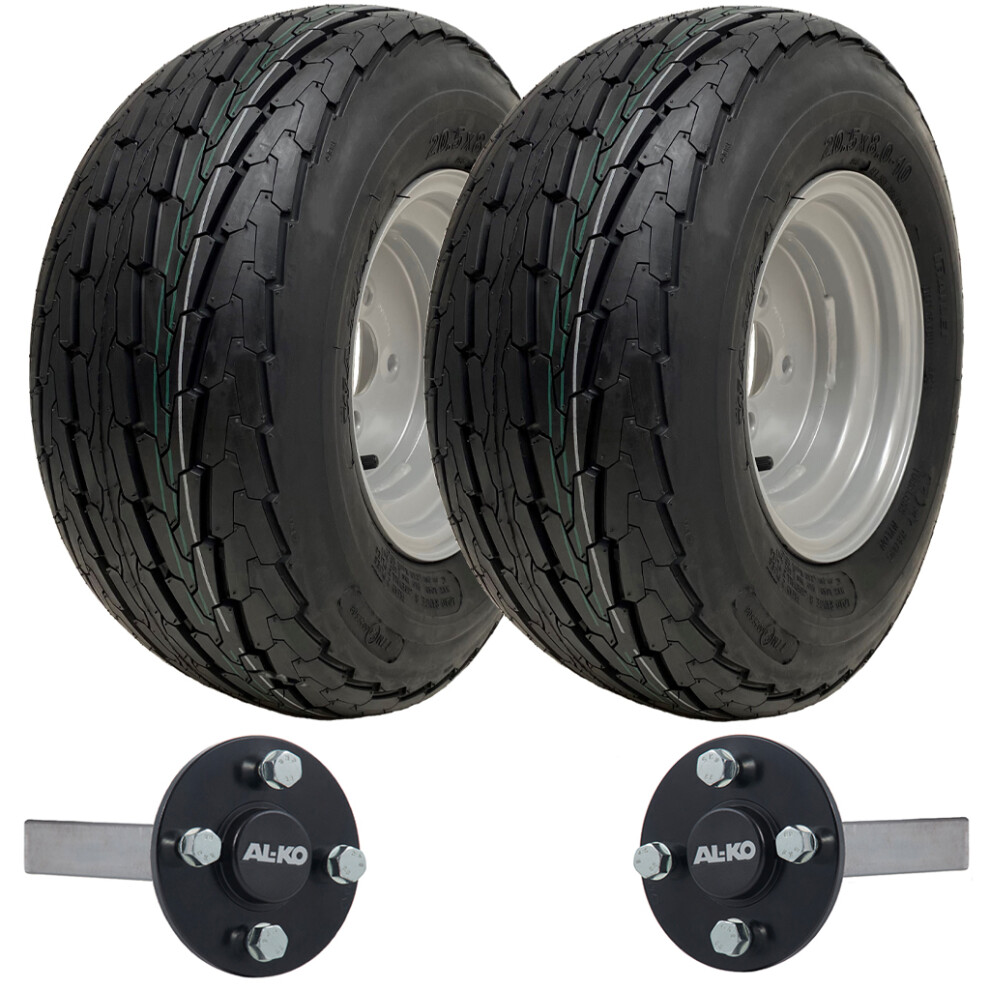 Parnells 20.5X8.00-10 Trailer Kit High Speed Road Legal Wheels Alko Hub & Stub Axle 750Kg