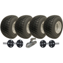 18x8.50-8 Kit di ruote per rimorchio ATV ad asse gemellato, mozzo AKLO e assali a stelo + gancio di traino 1500 kg
