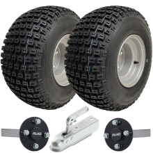18x9.50-8 ATV Quad Trailer Kit Knobby Wheels ALKO Hub &amp; Stub Axles Hitch 204kgs