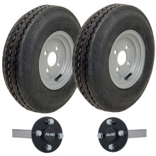 4.80/4.00x8 Trailer Kit 6ply Wheels P811 4/100mm PCD ALKO Hub & Stub axles 690kg