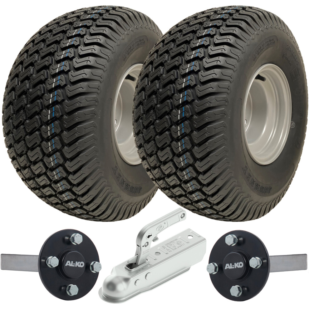 Parnells 20X10.00-8 Atv Trailer Kit P332 Grass Wheels Alko Hub & Stub Axles Hitch 750Kgs