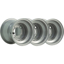 7.00x8 Golf Buggy Llantas Plata 4 pulgadas PCD Yamaha E-Z-go Club car Garia (Juego de 3)