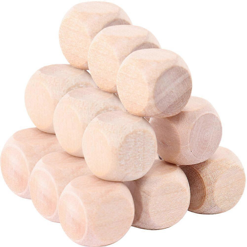Kricely (As Show, One Size) 30Pcs Blank Wooden Dice Unfinished 6 Sided Wood Dice Diy Dice Craft Projects