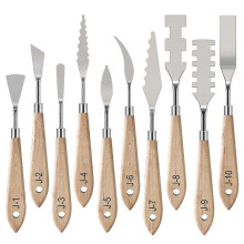 (As show, One size) 10 Pieces Stainless Steel Palette Knife Set, Thin and Flexible Art Tools